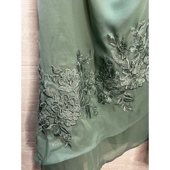 NEW Wedding Dress Flutter Sleeves Mint Embroidered Blouse Small - Picture 3 of 7